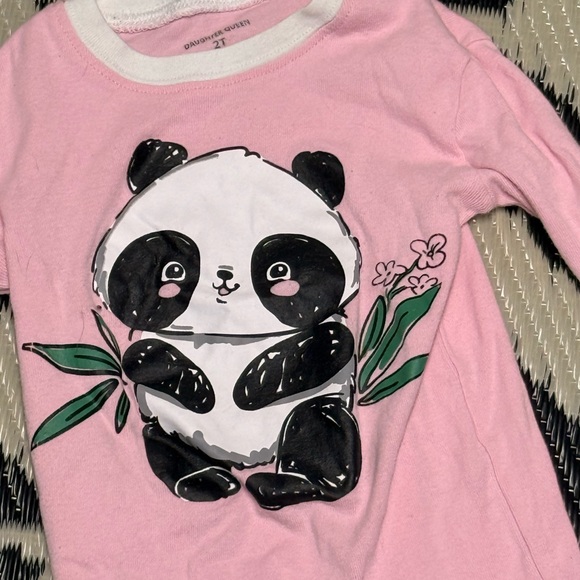 Adorable Panda Kids Pajamas - Pink - Picture 2 of 4